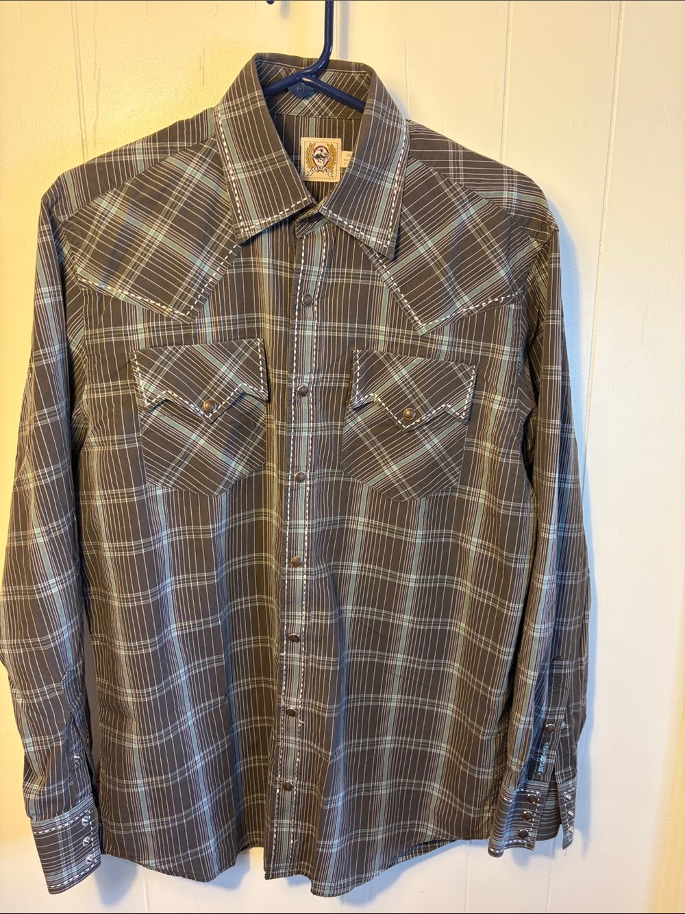 CINCH Men Modern Fit Plaid Pearl Snap Western Shirt M